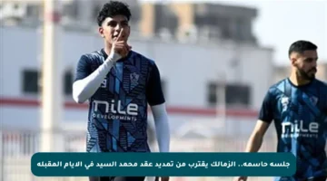 جلسة حاسمة.. الزمالك يقترب من تمديد عقد محمد السيد في الأيام المقبلة